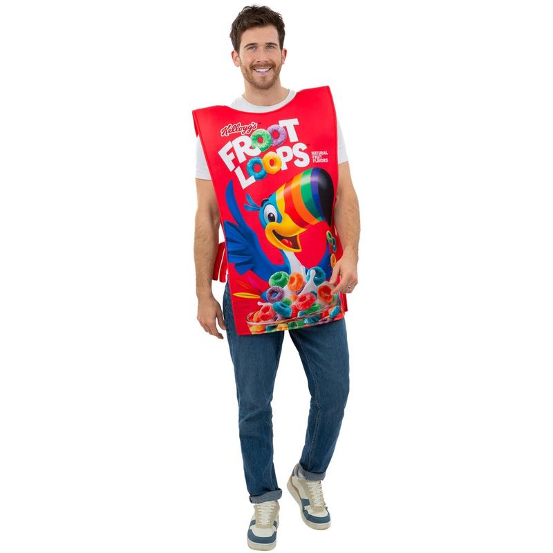 Kelloggs Unisex Adult Froot Loops Cereal Box Costume  Multicolored
